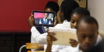 13 January 2015. The Gauteng MEC for Education, Mr Panyaza Lesufi launched the Big Switch On project at Boitumelong Secondary School in Tembisa. The Big Switch On Pilot project is the first step taken by the Gauteng Department of Education in modernizing public education and responding to new education imperatives for quality education.
Picture: Moeletsi Mabe. The Times.