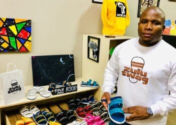 Siphelele Mnguni who makes colourful Zulu Swag shoes