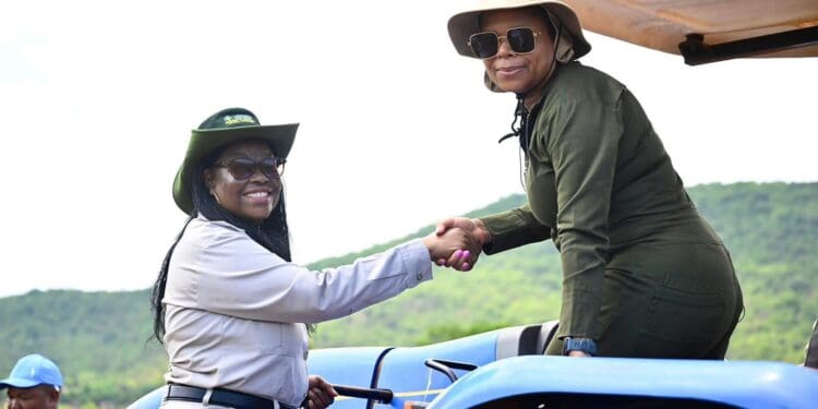 MEC for Agriculture and Rural Development, Nakedi Kekana and Premier of Limpopo, Dr Phophi Ramathuba during the launch of the Summer Planting Season.