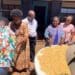 Community members at oyster mushroom farming project