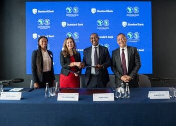 From left to right: Zoya Sisulu (Standard Bank Head, Client Coverage & Financial Institutions), Leila Mokaddem (AfDB Southern Africa Director General), Kenny Fihla (Standard Bank Group Deputy CE & SA CE), and Ahmed Attout (AfDB Financial Sector Development Director).
Picture: Supplied