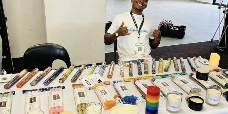 Makatu Tshivhula who manufactures candles