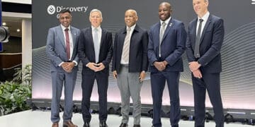 Discovery Green and Sasol executives, alongside government officials, launched Ampli Energy. Picture: Sasol