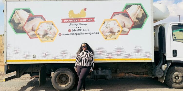 Lebohang Dhludhlu who runs a poultry farm