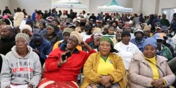 Ex- mine workers and SMMEs attending the Launch of Khanyakude Project