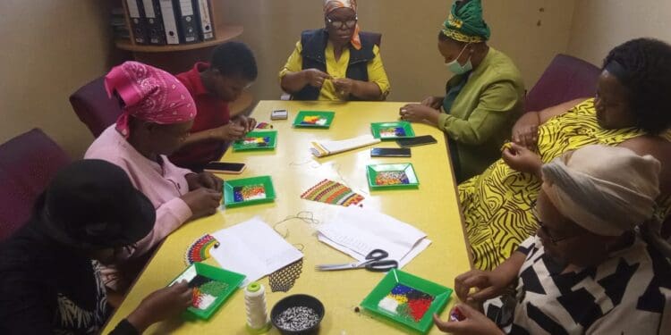 A group of participants at the beads-making workshop gain both craft and entrepreneurial skills to build sustainable ventures
